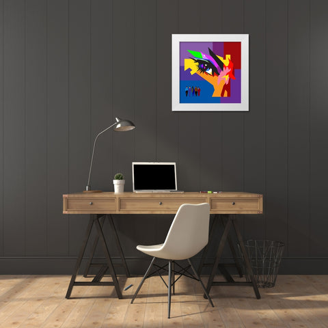 Heavenly Eyes White Modern Wood Framed Art Print by Pansanit, Surapol
