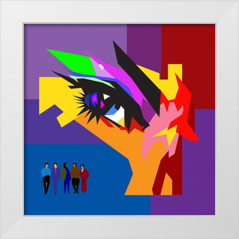 Heavenly Eyes White Modern Wood Framed Art Print by Pansanit, Surapol
