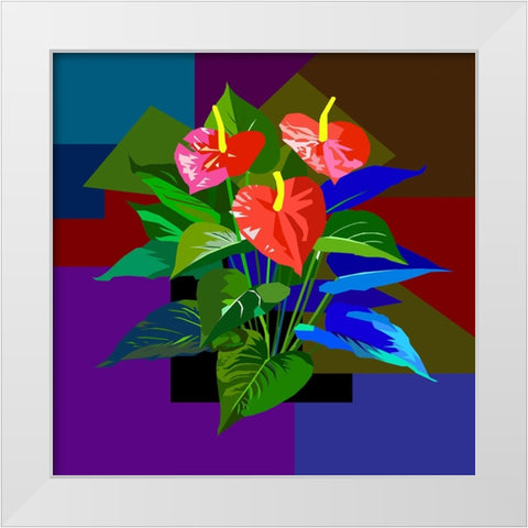 Red Boy Flower White Modern Wood Framed Art Print by Pansanit, Surapol