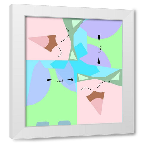 The Cat 005 White Modern Wood Framed Art Print by Pansanit, Surapol