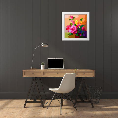 Beautiful Rose White Modern Wood Framed Art Print by Pansanit, Surapol