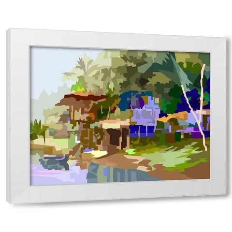 Waterfront House White Modern Wood Framed Art Print by Pansanit, Surapol
