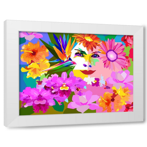 The Face White Modern Wood Framed Art Print by Pansanit, Surapol
