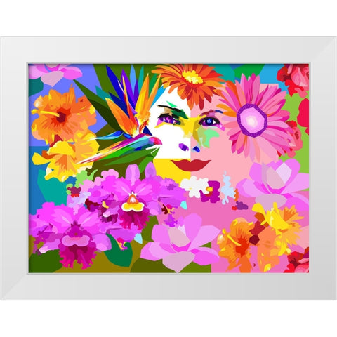 The Face White Modern Wood Framed Art Print by Pansanit, Surapol