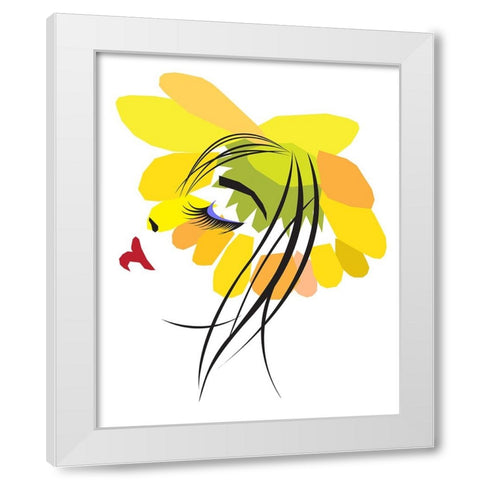 Woman and Nature White Modern Wood Framed Art Print by Pansanit, Surapol