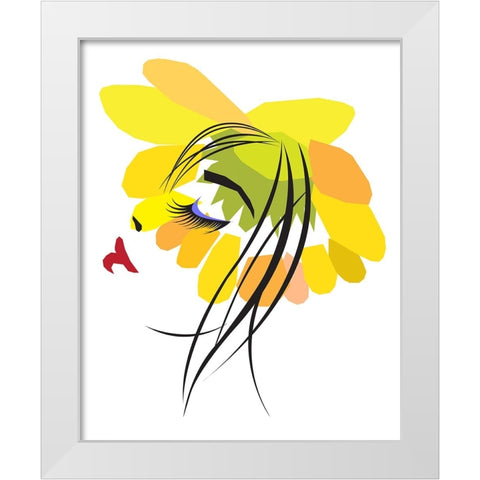Woman and Nature White Modern Wood Framed Art Print by Pansanit, Surapol