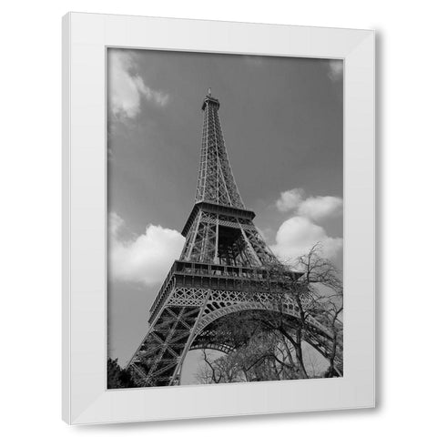 Eiffel To The Sky White Modern Wood Framed Art Print by Susan Vizvary Photography