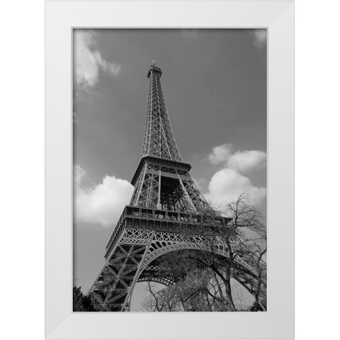 Eiffel To The Sky White Modern Wood Framed Art Print by Susan Vizvary Photography