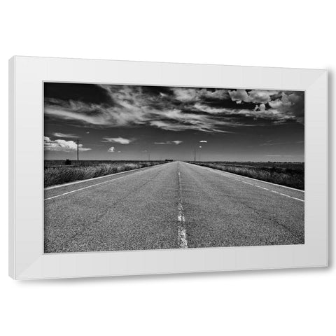 The Long Road White Modern Wood Framed Art Print by Susan Vizvary Photography