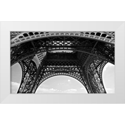 Under Eiffel White Modern Wood Framed Art Print by Susan Vizvary Photography