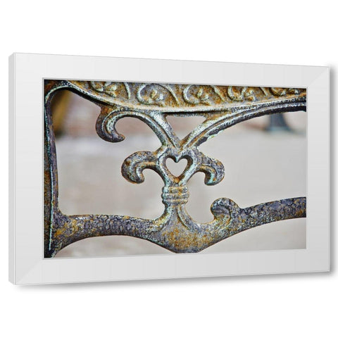 Rusted Heart  White Modern Wood Framed Art Print by Susan Vizvary Photography