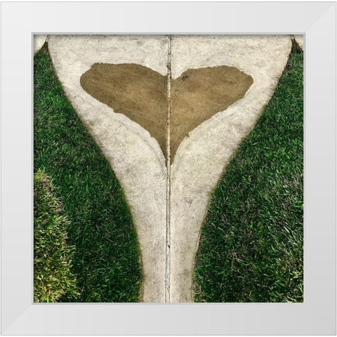Water Heart  White Modern Wood Framed Art Print by Susan Vizvary Photography