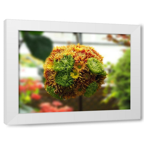 Chrysanthemum Bouquet White Modern Wood Framed Art Print by Bonin, Suzanne