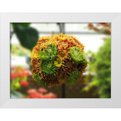 Chrysanthemum Bouquet White Modern Wood Framed Art Print by Bonin, Suzanne