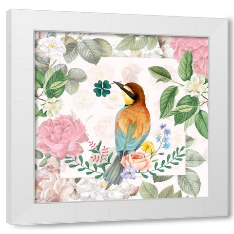 Beautiful Birdie White Modern Wood Framed Art Print by The Font Diva