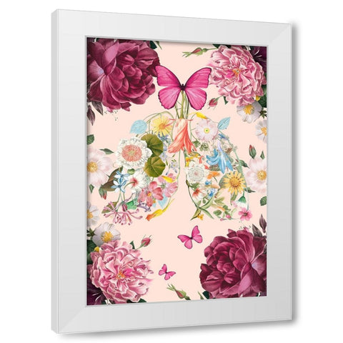 Breathe Easy White Modern Wood Framed Art Print by The Font Diva