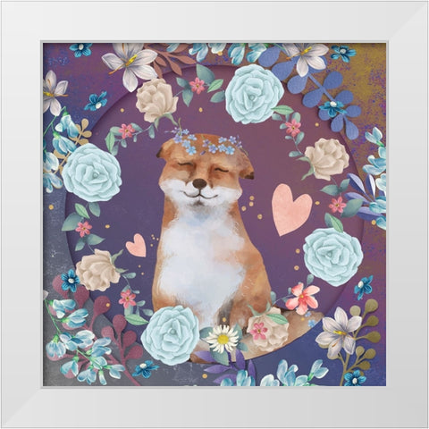 Fantastic Fox White Modern Wood Framed Art Print by The Font Diva