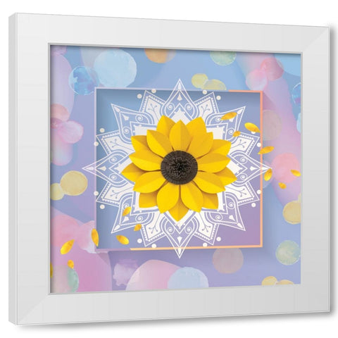 Get Happy White Modern Wood Framed Art Print by The Font Diva