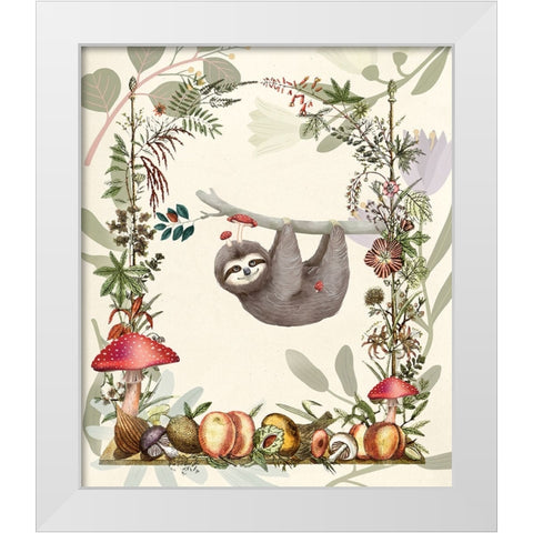 Hanging Out White Modern Wood Framed Art Print by The Font Diva