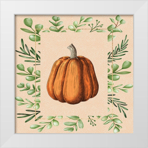 Harvest White Modern Wood Framed Art Print by The Font Diva