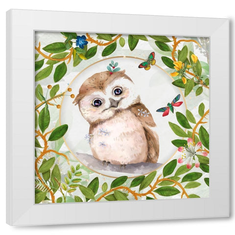 Hoo Hoo White Modern Wood Framed Art Print by The Font Diva