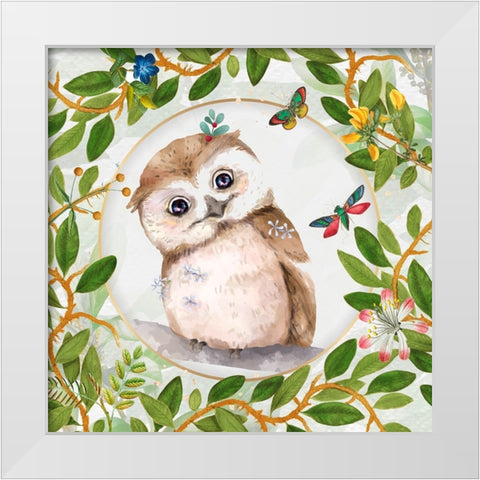 Hoo Hoo White Modern Wood Framed Art Print by The Font Diva