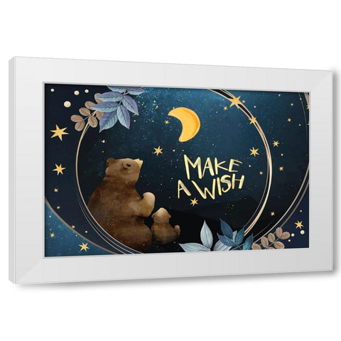 Make A Wish White Modern Wood Framed Art Print by The Font Diva