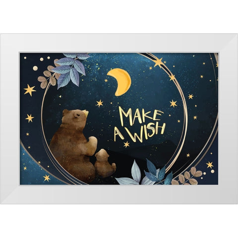 Make A Wish White Modern Wood Framed Art Print by The Font Diva