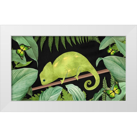 Not Easy Being Green White Modern Wood Framed Art Print by The Font Diva
