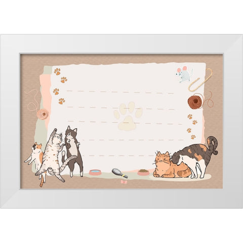 Playtime White Modern Wood Framed Art Print by The Font Diva