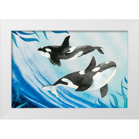 Yin Yang White Modern Wood Framed Art Print by The Font Diva