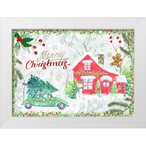 Home for the Holidays White Modern Wood Framed Art Print by The Font Diva