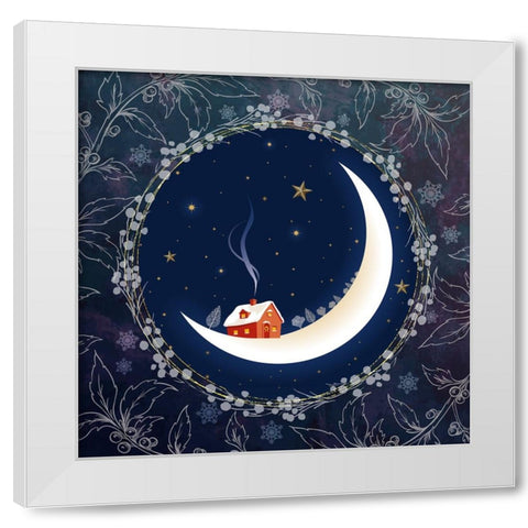 Home Sweet Home White Modern Wood Framed Art Print by The Font Diva