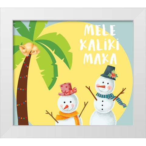 Mele Kaliki Maka White Modern Wood Framed Art Print by The Font Diva