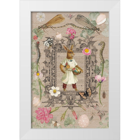 Edwardian Easter White Modern Wood Framed Art Print by The Font Diva