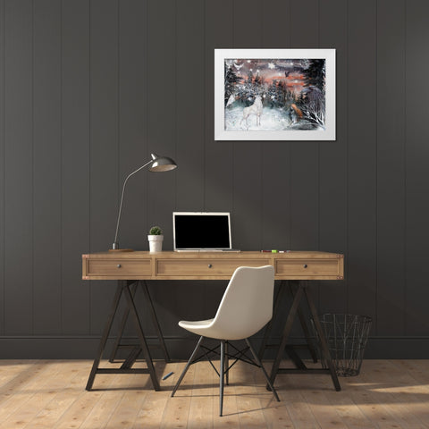 Iris White Modern Wood Framed Art Print by The Font Diva