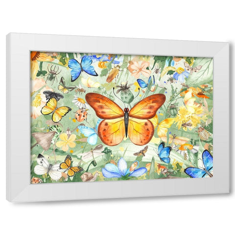 A Bugs Life White Modern Wood Framed Art Print by The Font Diva