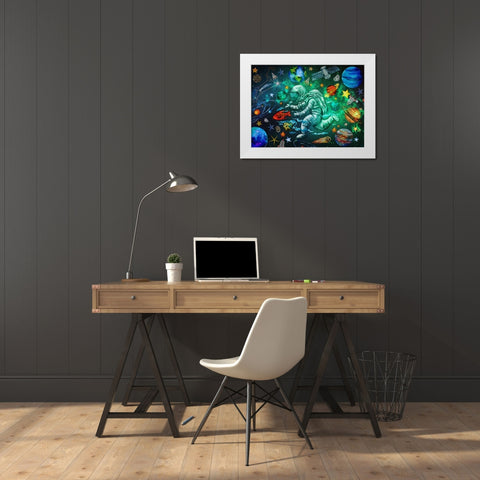 Star Search White Modern Wood Framed Art Print by The Font Diva