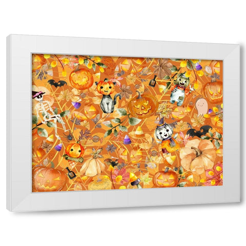 This is Halloween White Modern Wood Framed Art Print by The Font Diva