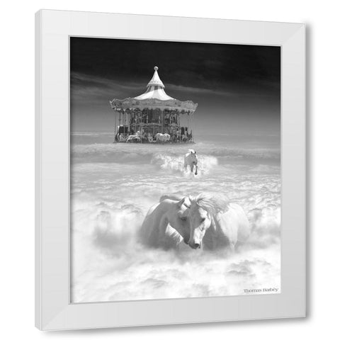 Horsing Around Vertical White Modern Wood Framed Art Print by Barbey, Thomas