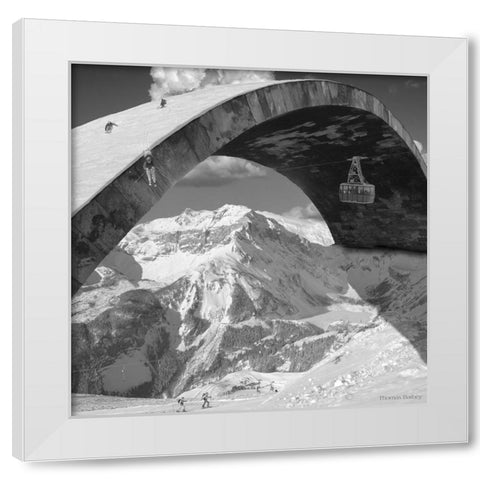 Over the Hill White Modern Wood Framed Art Print by Barbey, Thomas