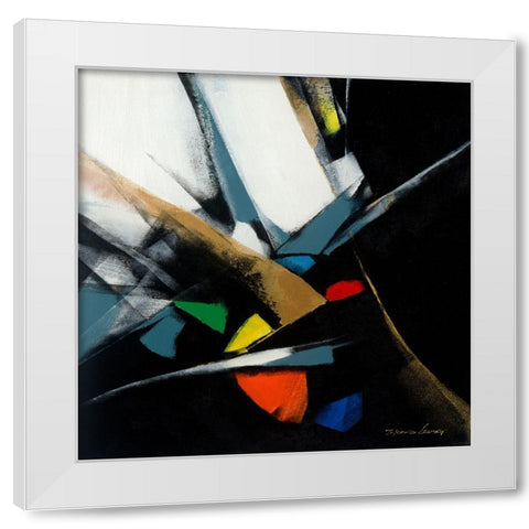 Color Block 2 White Modern Wood Framed Art Print by Leung, Thomas