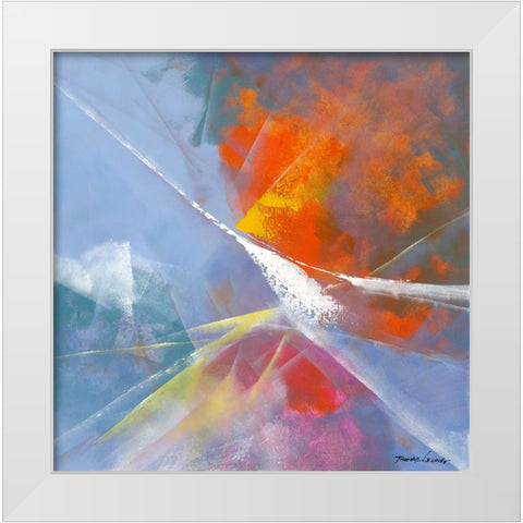 Dancing Purple White Modern Wood Framed Art Print by Leung, Thomas