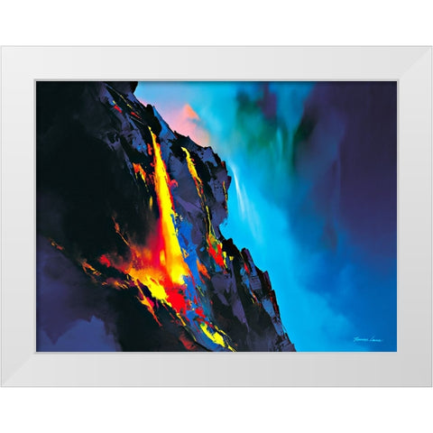 Blazing Fires White Modern Wood Framed Art Print by Leung, Thomas