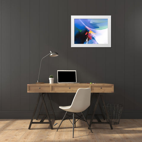 Dancing Color 1 White Modern Wood Framed Art Print by Leung, Thomas