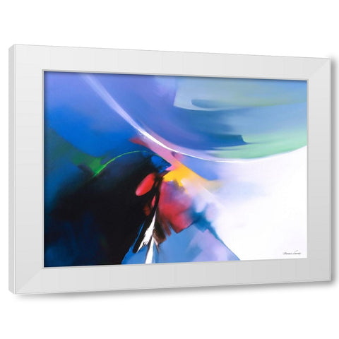 Dancing Color 1 White Modern Wood Framed Art Print by Leung, Thomas