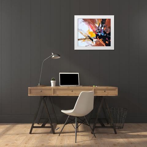 Dancing Color 3 White Modern Wood Framed Art Print by Leung, Thomas
