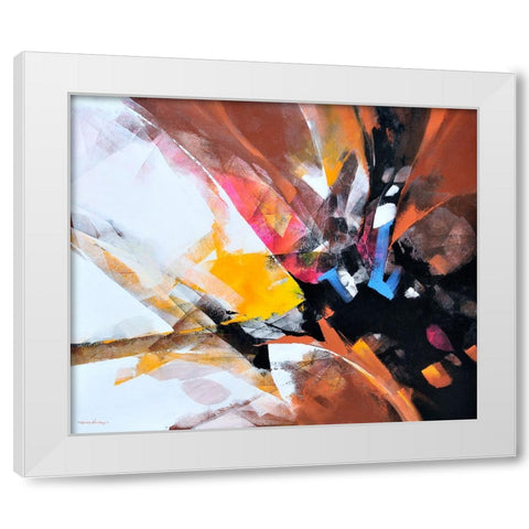 Dancing Color 3 White Modern Wood Framed Art Print by Leung, Thomas