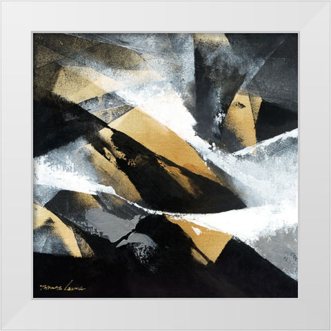 Gold Fusion 1 White Modern Wood Framed Art Print by Leung, Thomas