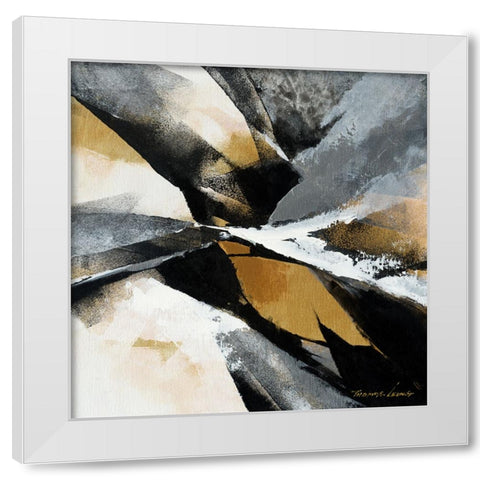 Gold Fusion 2 White Modern Wood Framed Art Print by Leung, Thomas